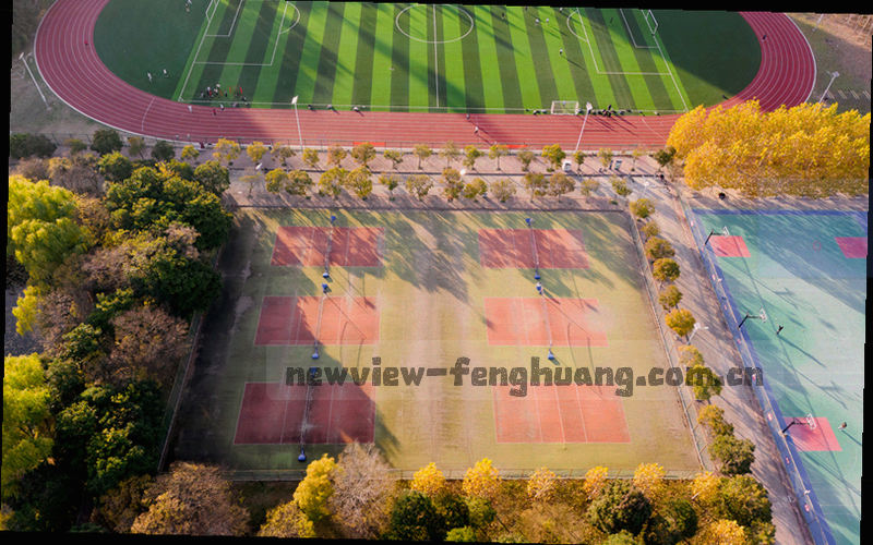 电脑屏幕显示数据图表与足球场地的剪影